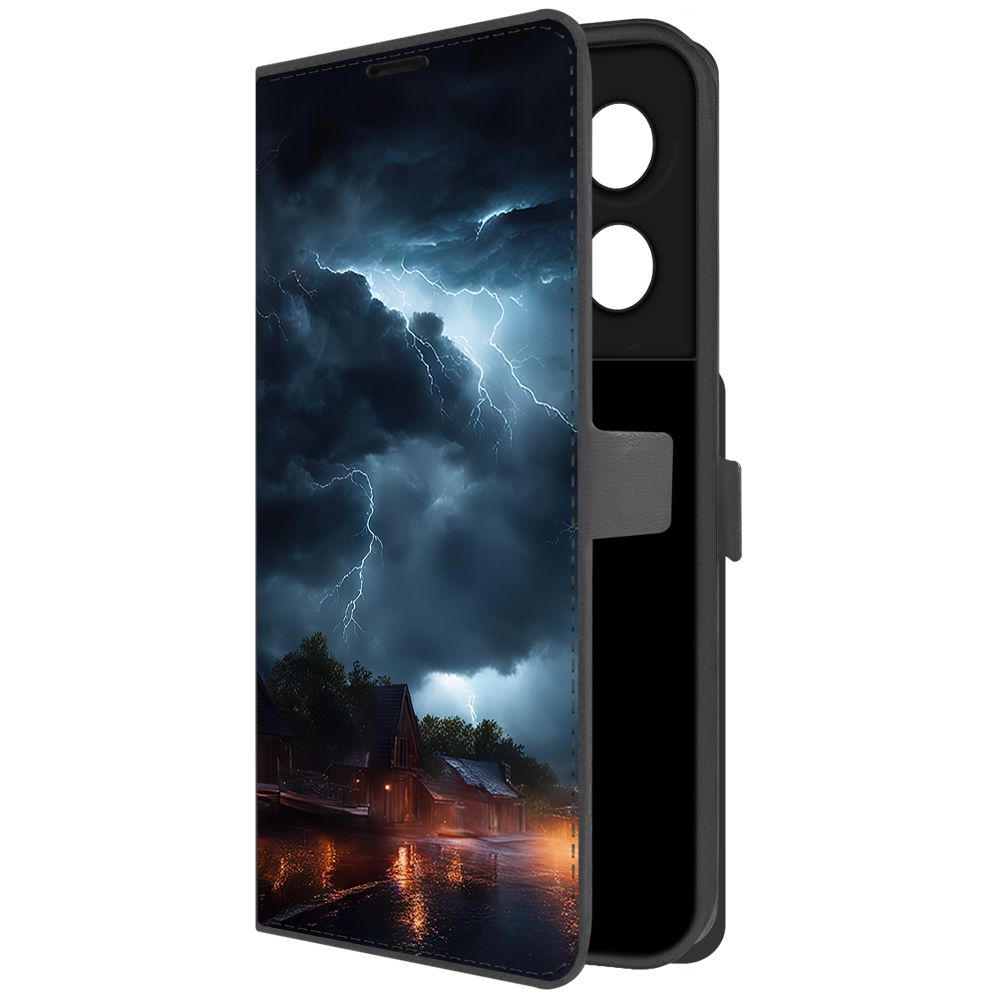 

Чехол-книжка Krutoff Eco Book для Vivo Y27s Ночная гроза (черный)