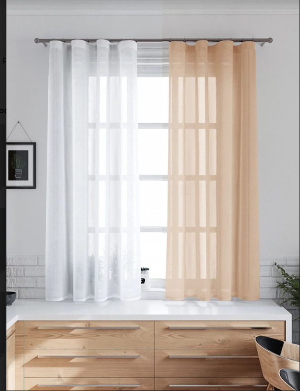 

Тюль Miazzo 250х240 см Бело-песочная в гостиную детскую спальню Турция