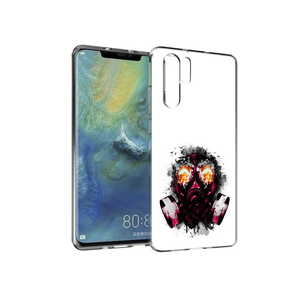 

Чехол MyPads Tocco для Huawei P30 Pro красный противогаз, Прозрачный, Tocco