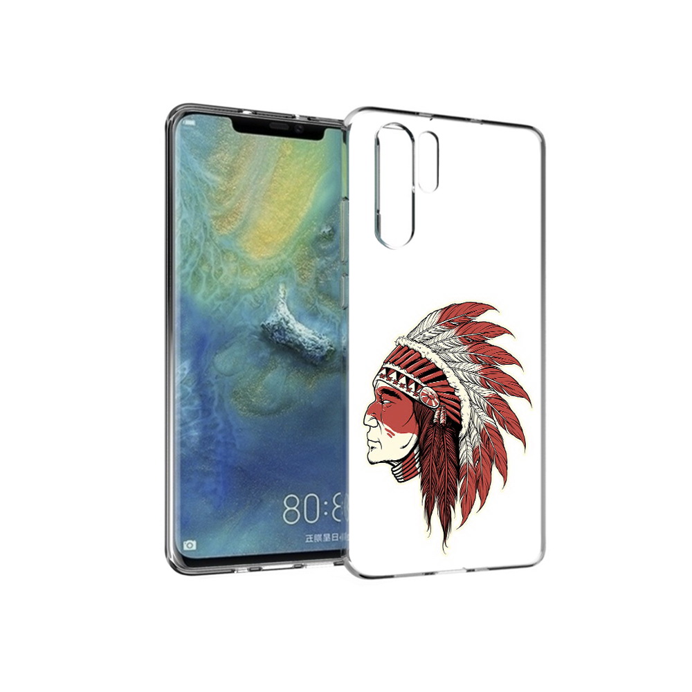 

Чехол MyPads Tocco для Huawei P30 Pro красный индеец, Прозрачный, Tocco