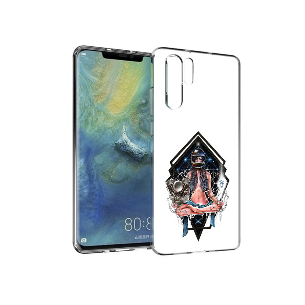 

Чехол MyPads Tocco для Huawei P30 Pro красивая девушка в шлеме, Прозрачный, Tocco