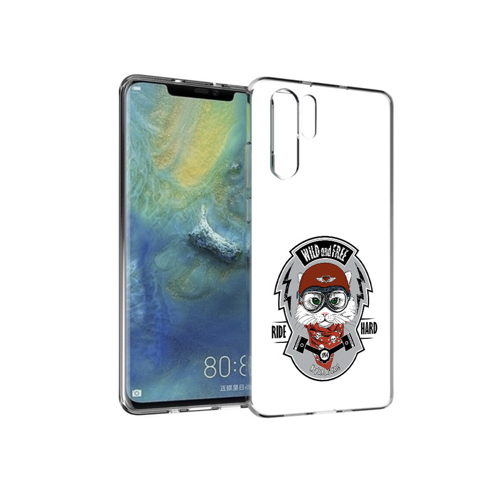 

Чехол MyPads Tocco для Huawei P30 Pro кошка в шлеме, Прозрачный, Tocco