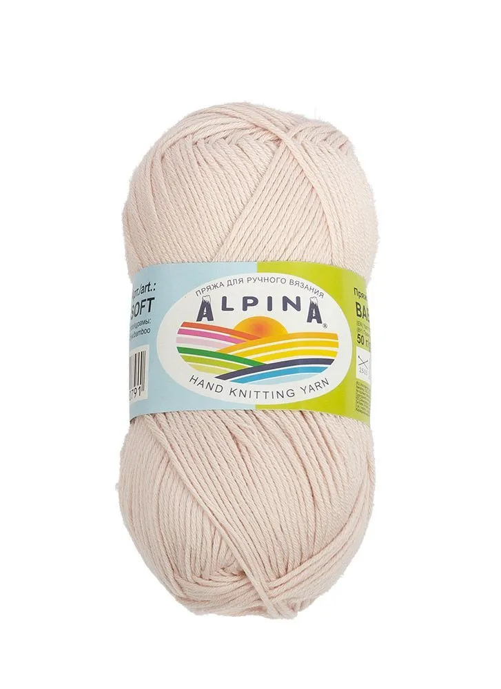 

Пряжа ALPINA BABY SUPER SOFT 50% хлопок 50% бамбук 2 штх50 г 150 м №04 св.розово-бежевый, Розовый