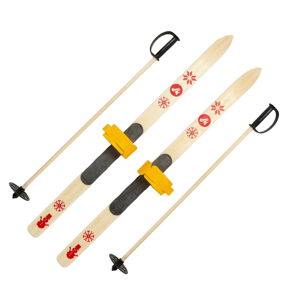 Детский лыжный комплект креплениями 