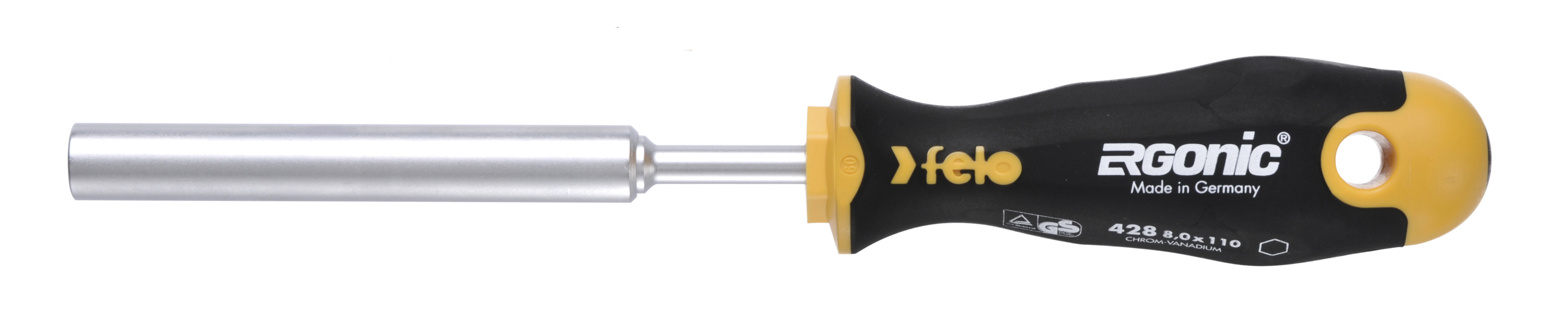 Отвертка Felo Ergonic M-TEC 42808030 торцевой ключ 8,0X110 диэлектрический ключ отвёртка izeltas 4773190110 1000v торцевой 11мм длина 230 мм
