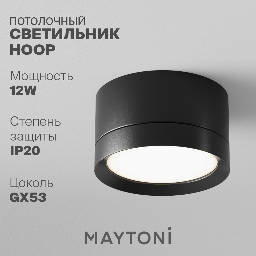 

Потолочный светильник Maytoni Technical Hoop C086CL-GX53-SRD-B GX53 12 Вт