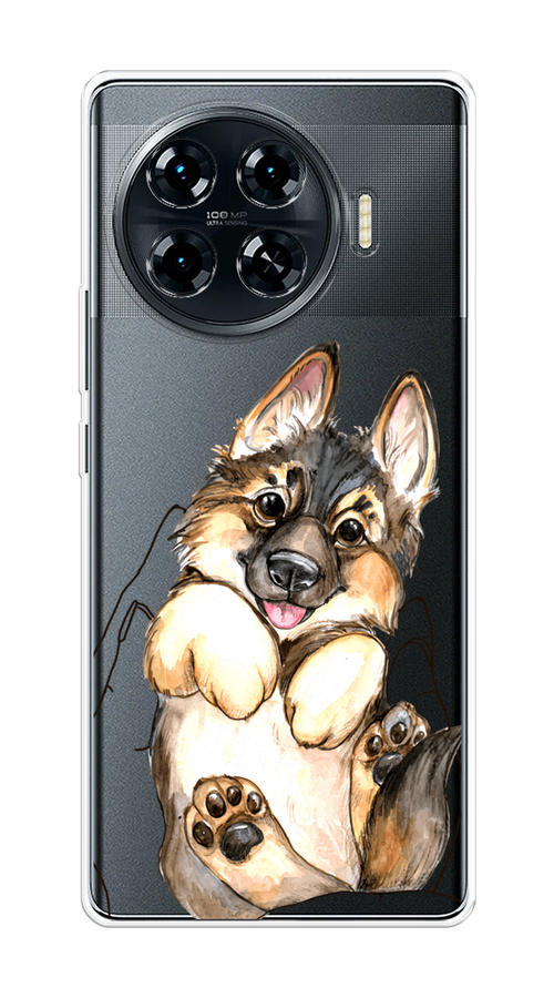 

Чехол на Tecno Spark 20 Pro Plus "Овчарка в ладошках", Серый;бежевый;белый, 305050-1