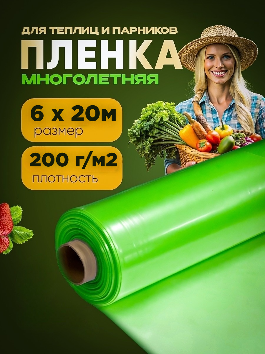 Многолетняя пленка для теплиц Vesta-Shop лента БИНКО 200мкр 6мx20м 715715