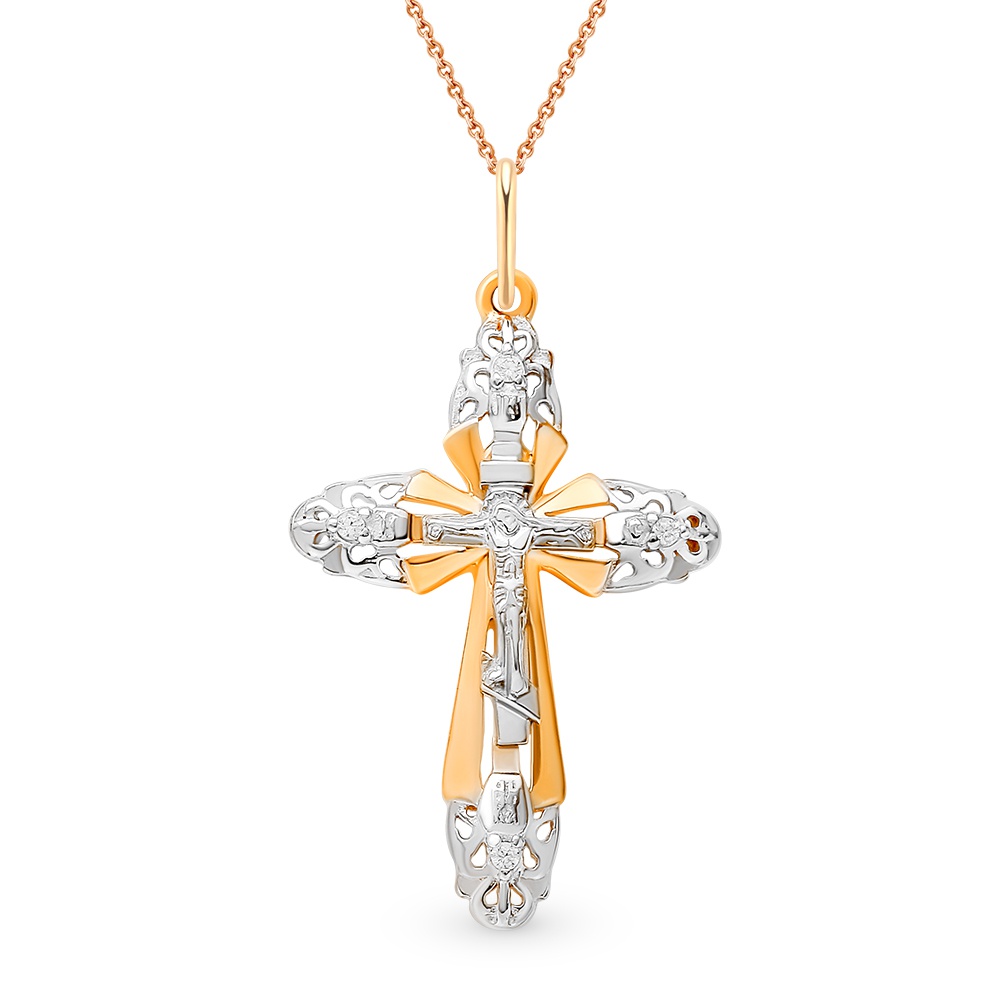 

Подвеска из красного золота 585Gold 603005793, фианит, 603005793