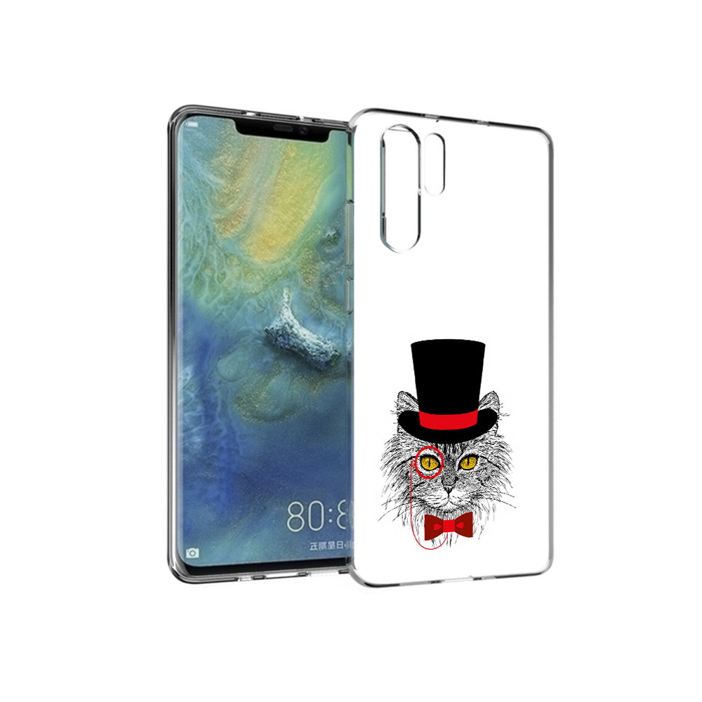 Чехол MyPads Tocco для Huawei P30 Pro кот в шляпе