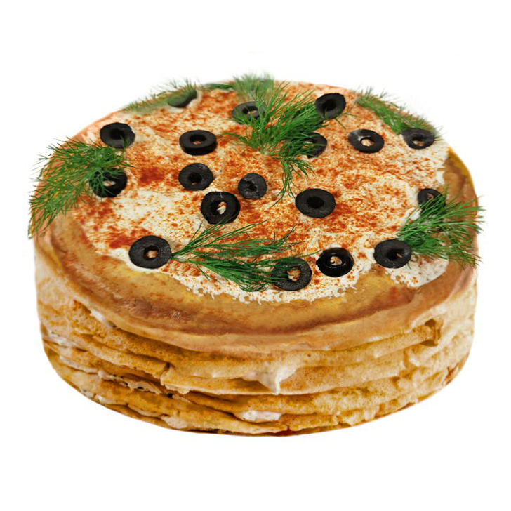 

Блинный торт Твой дом с мясом и грибами