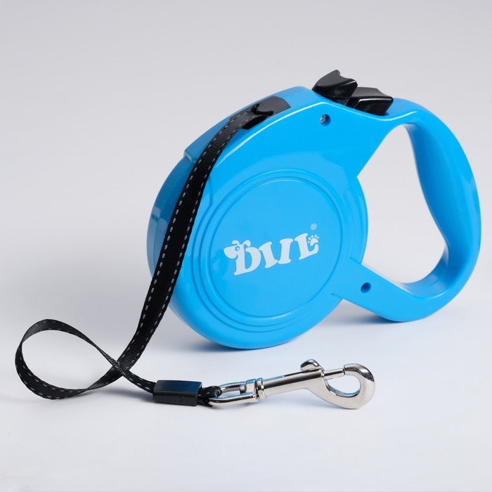 

Рулетка для собак DIIL, 5 м, до 30 кг, лента, голубая, Рулетка DIIL, 5 м, до 30 кг, лента, голубая