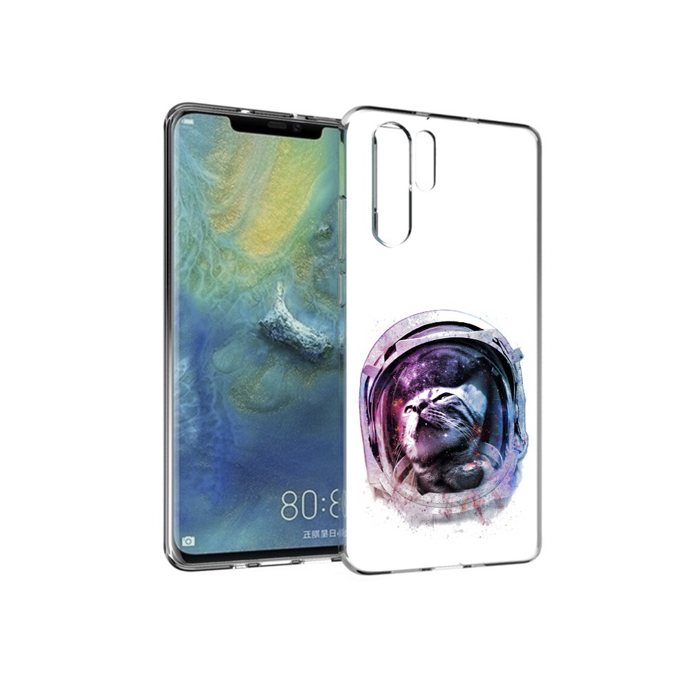 

Чехол MyPads Tocco для Huawei P30 Pro кот в шлеме, Прозрачный, Tocco