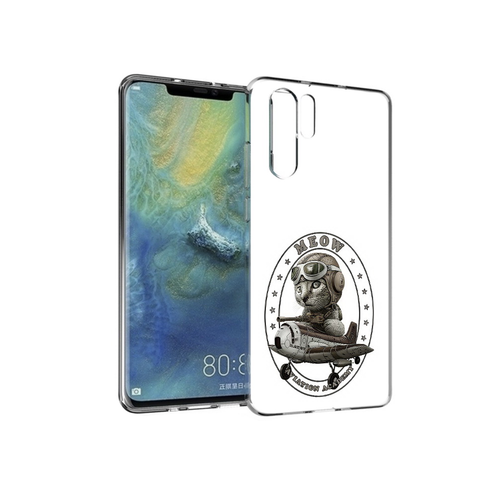

Чехол MyPads Tocco для Huawei P30 Pro кот в самолете, Прозрачный, Tocco