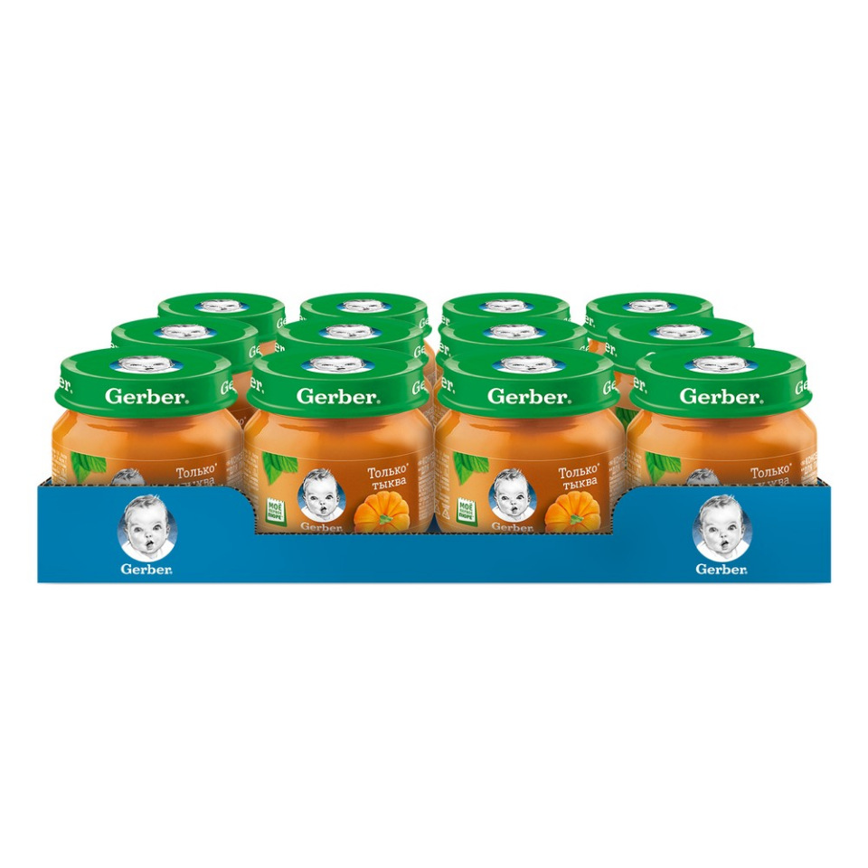 

Овощное пюре Gerber Только Тыква первая ступень , 12 шт. по 80 г, Тыква