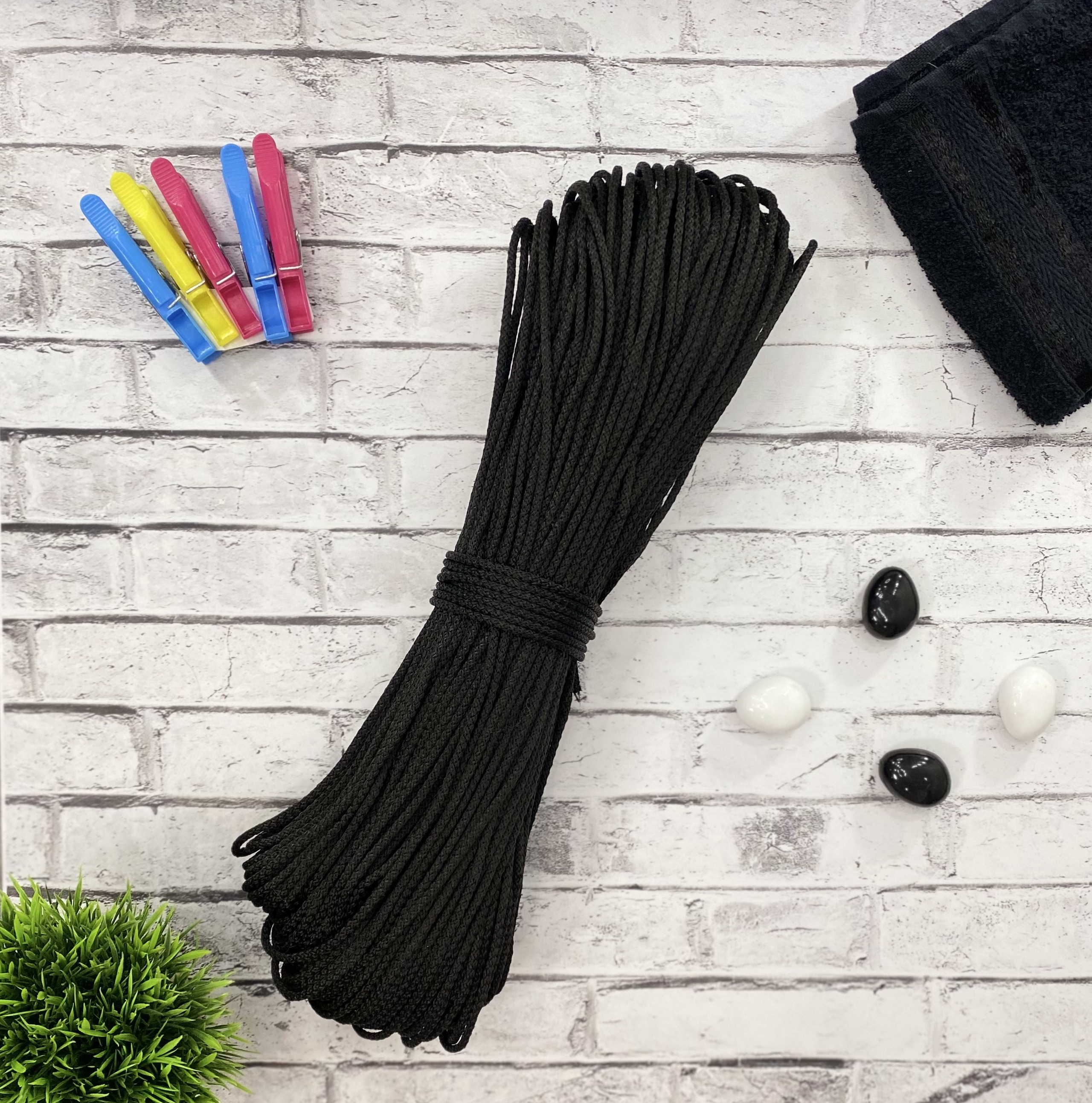 Бельевая веревка Osttex 4мм 100м ШПТ черный