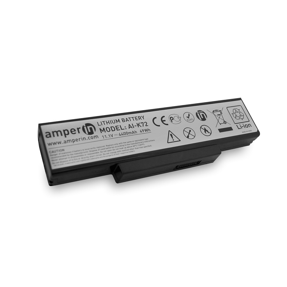 

Аккумулятор для ноутбука Asus Amperin N73 X72 (10.8V 4400mAh) A32-K72 A33-K72