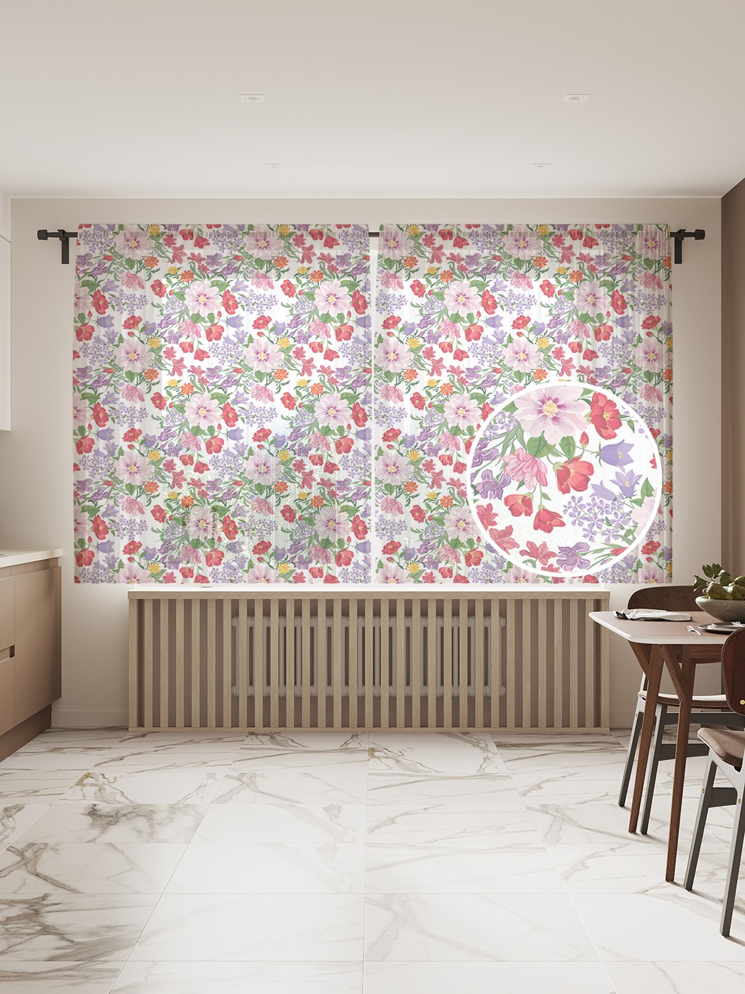 

Фототюль JoyArty "Яркий букет", 145x180 см (2 полотна со шторной лентой + 50 крючков), Яркий букет