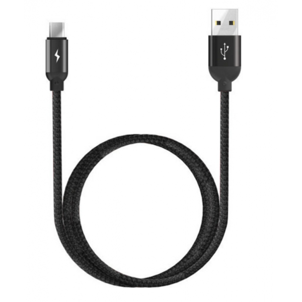 Кабель Wiwu YZ-105 USB - Micro USB 2.4А, 1.2 м, черный