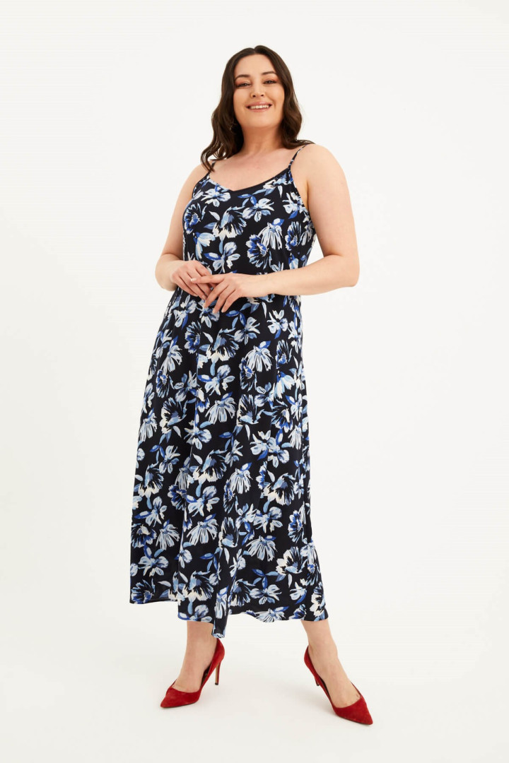 

Платье женское My Line Moda 1556 синее 50 RU, Синий, 1556