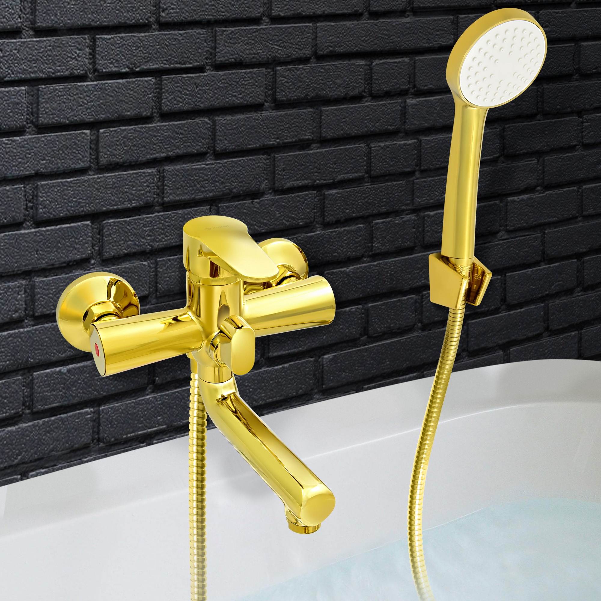 Смеситель для ванны с коротким изливом золотой Juguni 0402.163 шумовка из нержавеющей стали h 25 5 см золотой