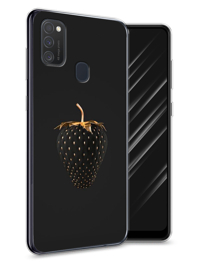 

Чехол Awog на Samsung Galaxy M21 "Черно-золотая клубника", Разноцветный, 29750-10