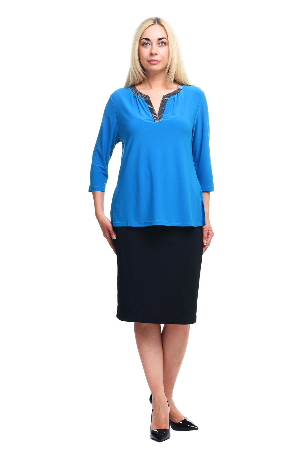 

Блуза женская OLSI 1810029 бирюзовая 52 RU, 1810029