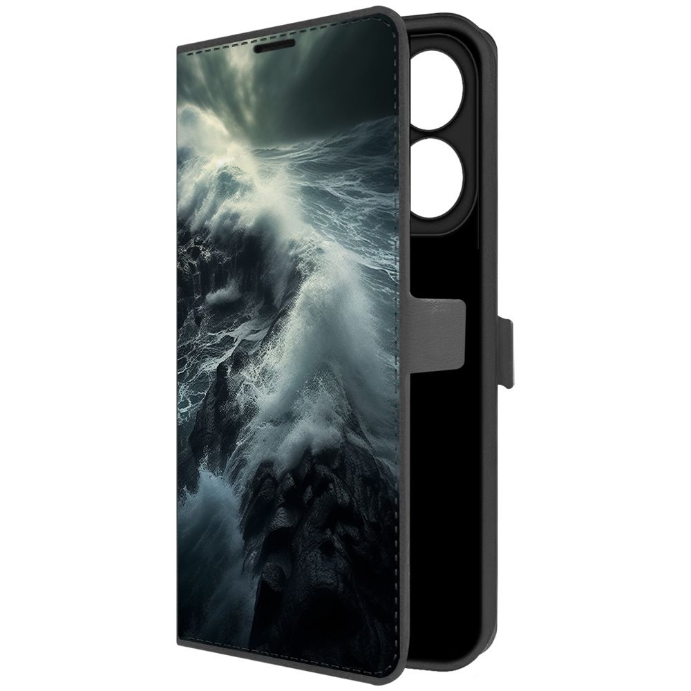 Чехол-книжка Krutoff Eco Book для Infinix Hot 40i Шторм (черный)