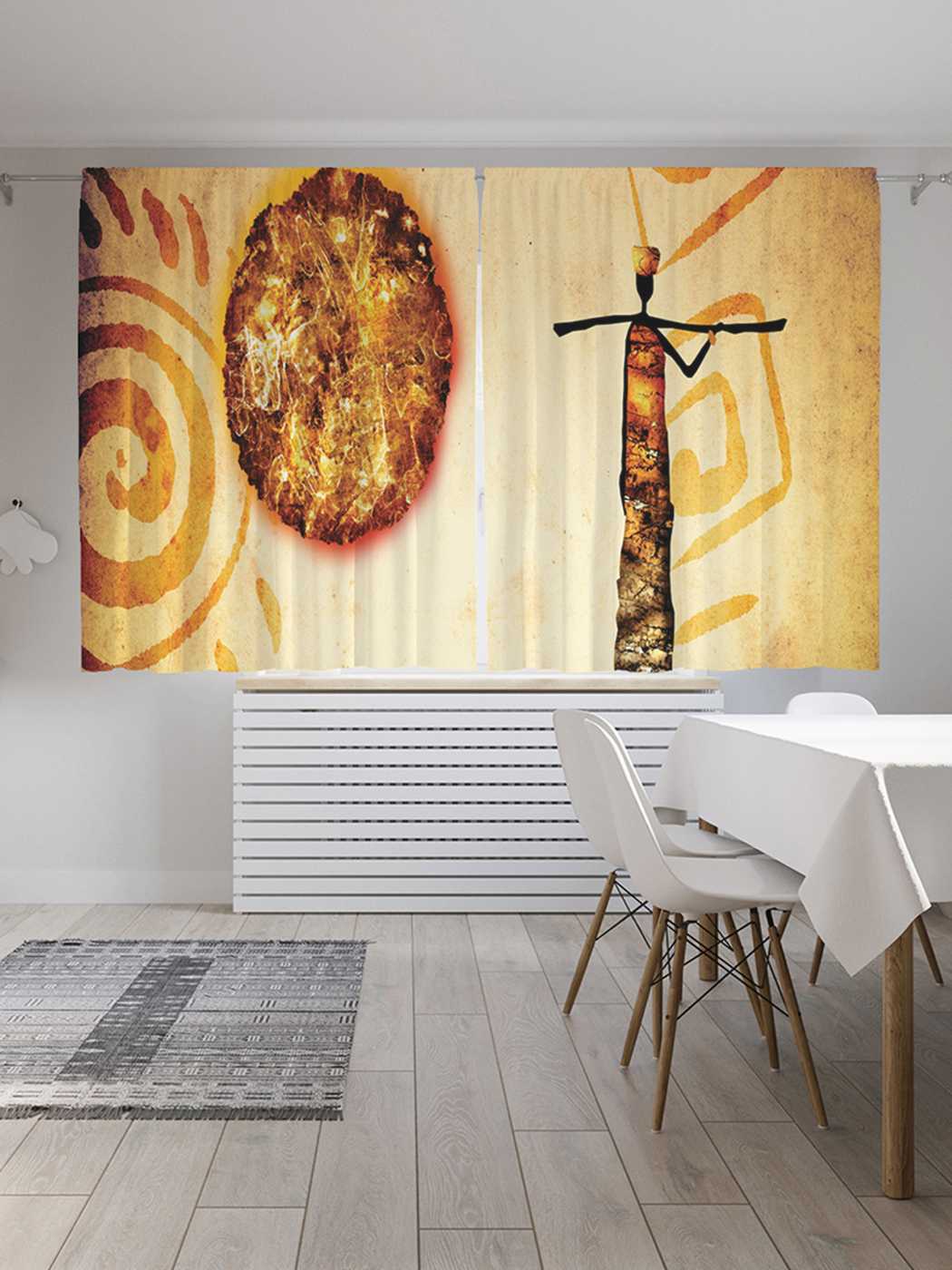 

Классические шторы JoyArty "Африканский человек", серия Oxford DeLux, 2 полотна 145x180 см, Африканский человек