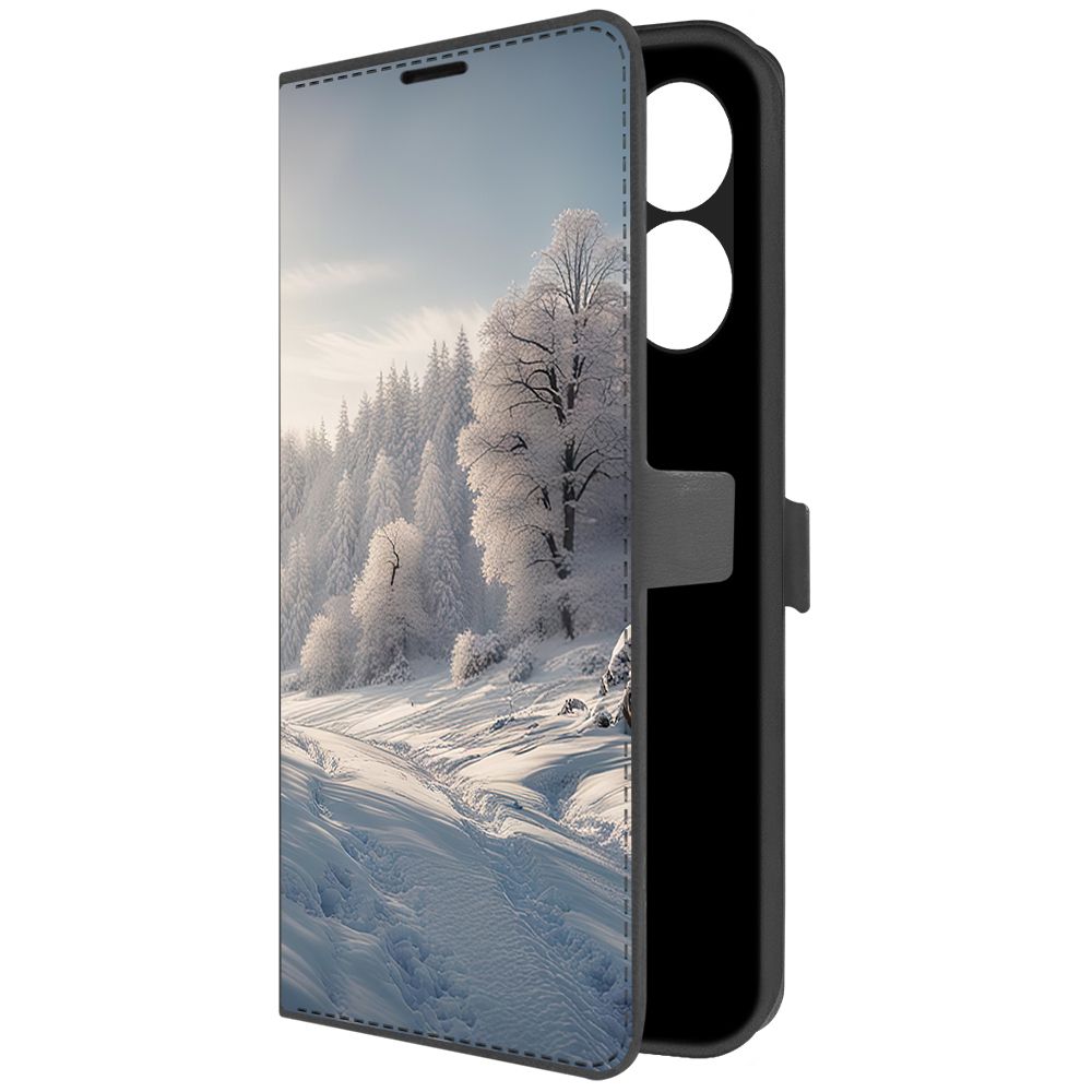 

Чехол-книжка Krutoff Eco Book для Tecno Spark 10 Снег (черный)