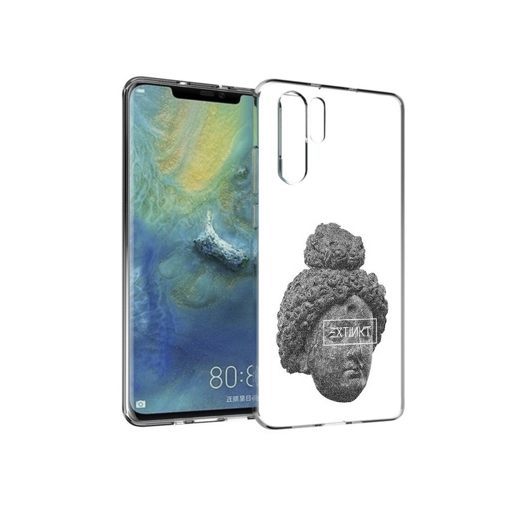 

Чехол MyPads Tocco для Huawei P30 Pro каменное лицо девушки, Прозрачный, Tocco