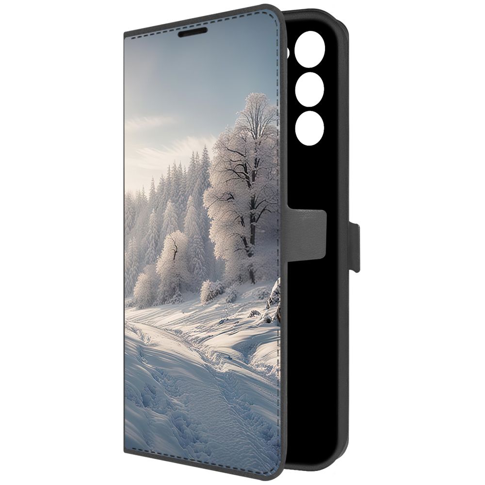 

Чехол-книжка Krutoff Eco Book для Tecno Spark Go 2022 Снег (черный)