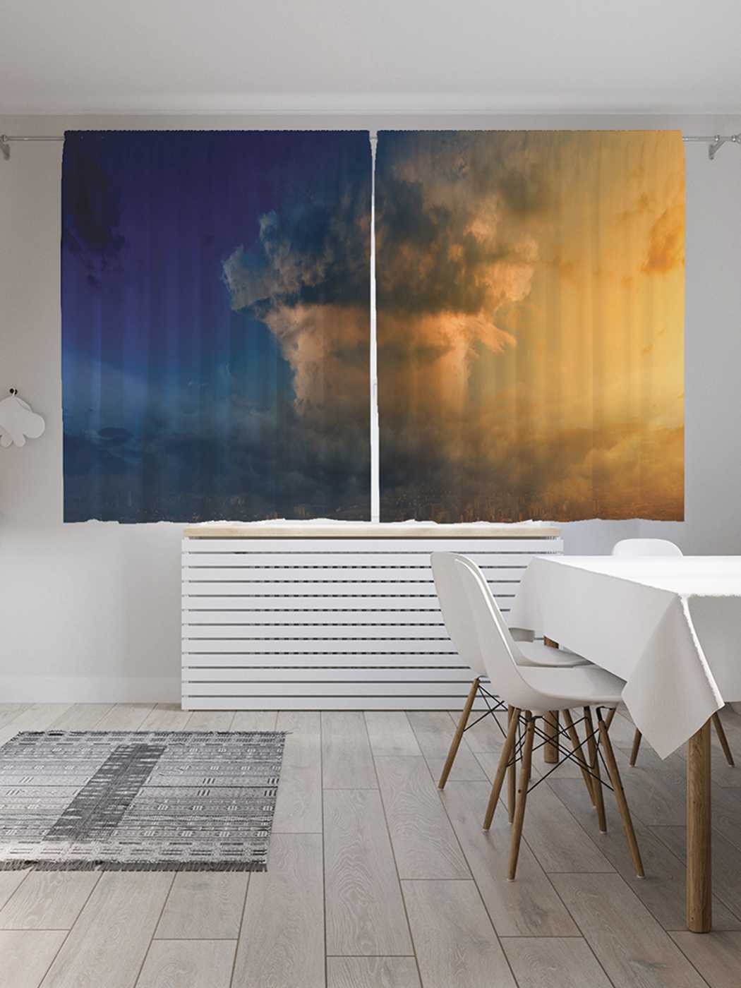 

Классические шторы JoyArty "Граница рассвета и ночи", Oxford DeLux, 2 полотна 145x180 см, Граница рассвета и ночи