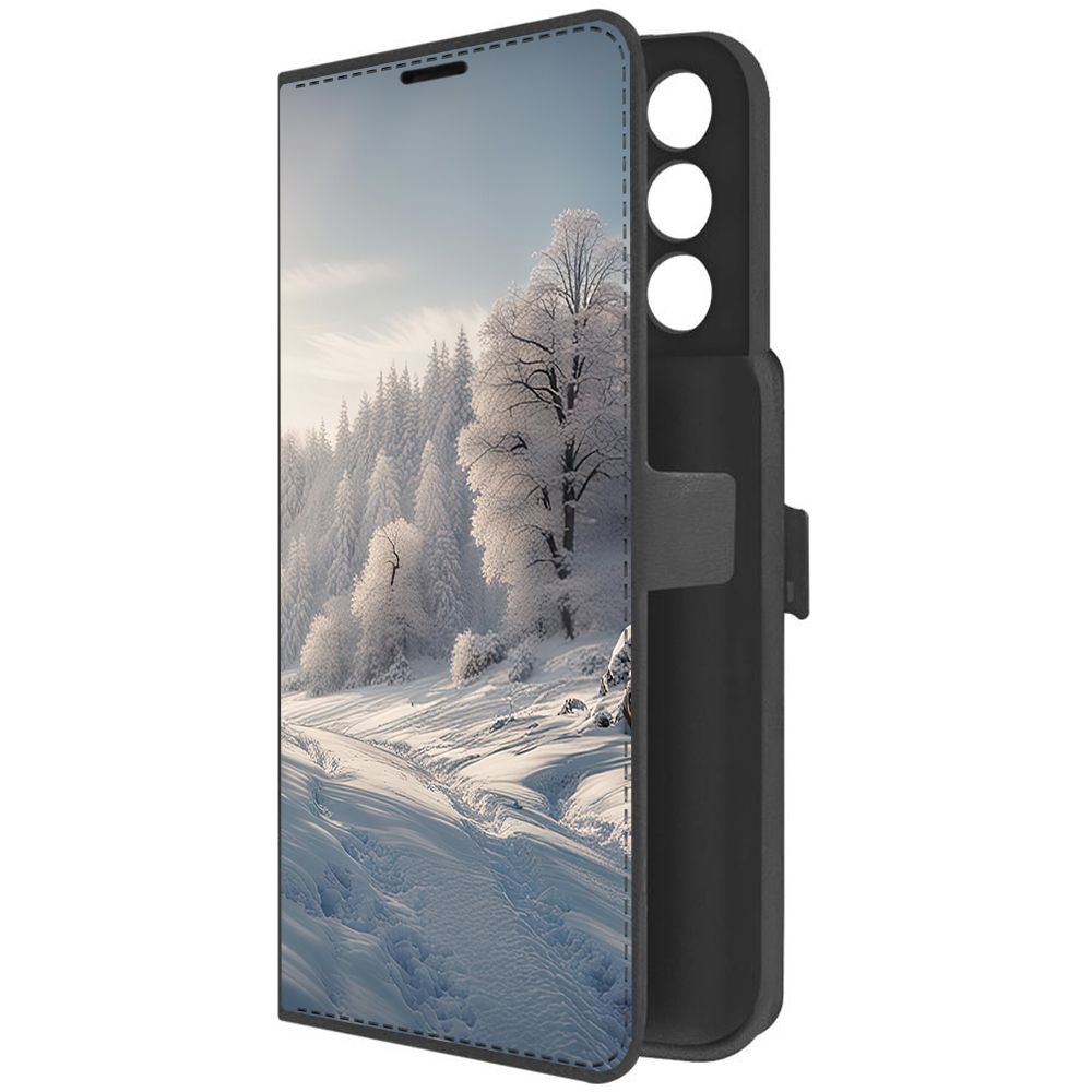 

Чехол-книжка Krutoff Eco Book для Itel Vision 3 Снег (черный)