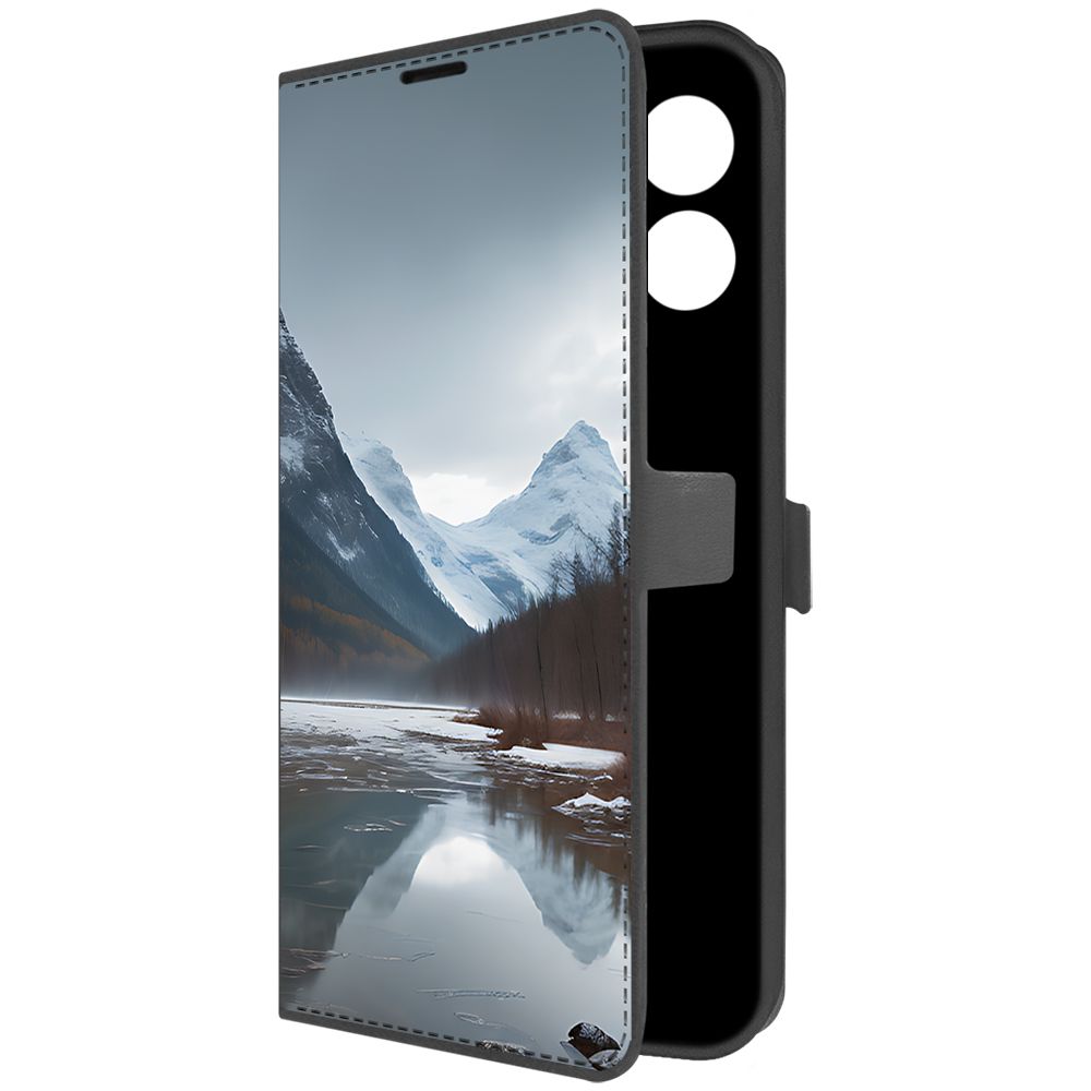 

Чехол-книжка Krutoff Eco Book для Oppo A38 4G Весенняя оттепель (черный)