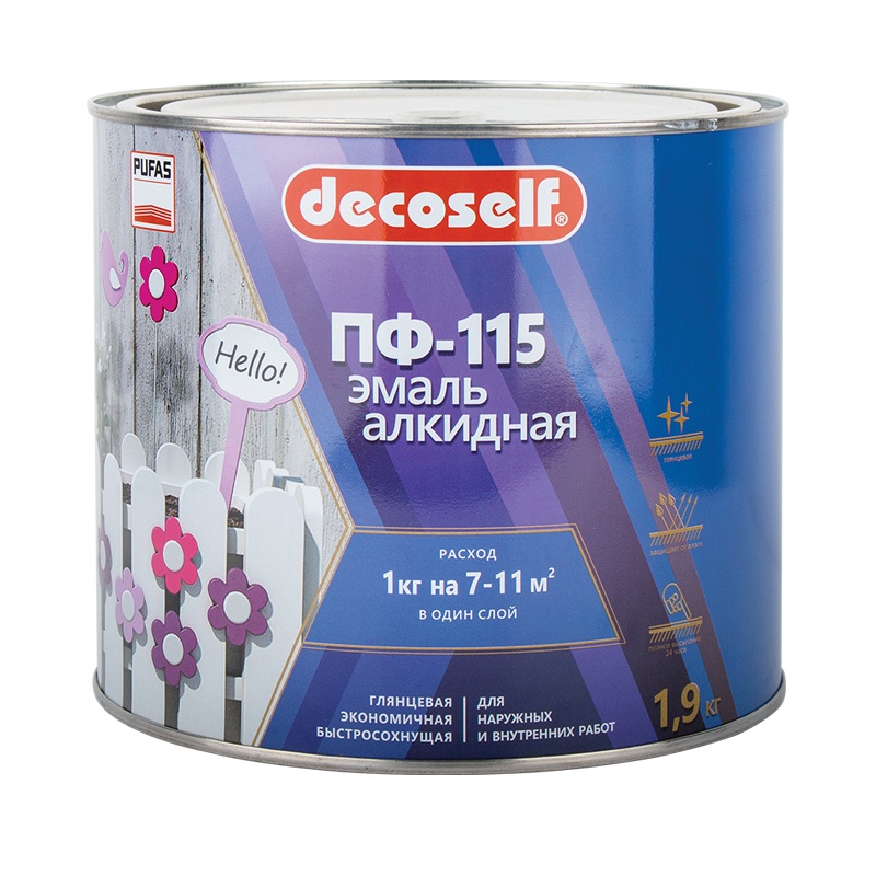 DECOSELF эмаль ПФ-115 вишневая (1,9кг)