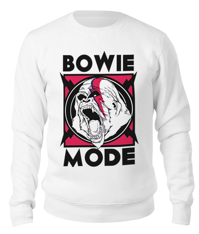 

Свитшот унисекс Printio Bowie mode белый S, Bowie mode