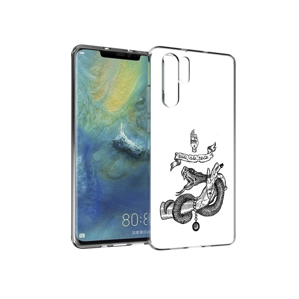 

Чехол MyPads Tocco для Huawei P30 Pro змея на руке рисунок, Прозрачный, Tocco