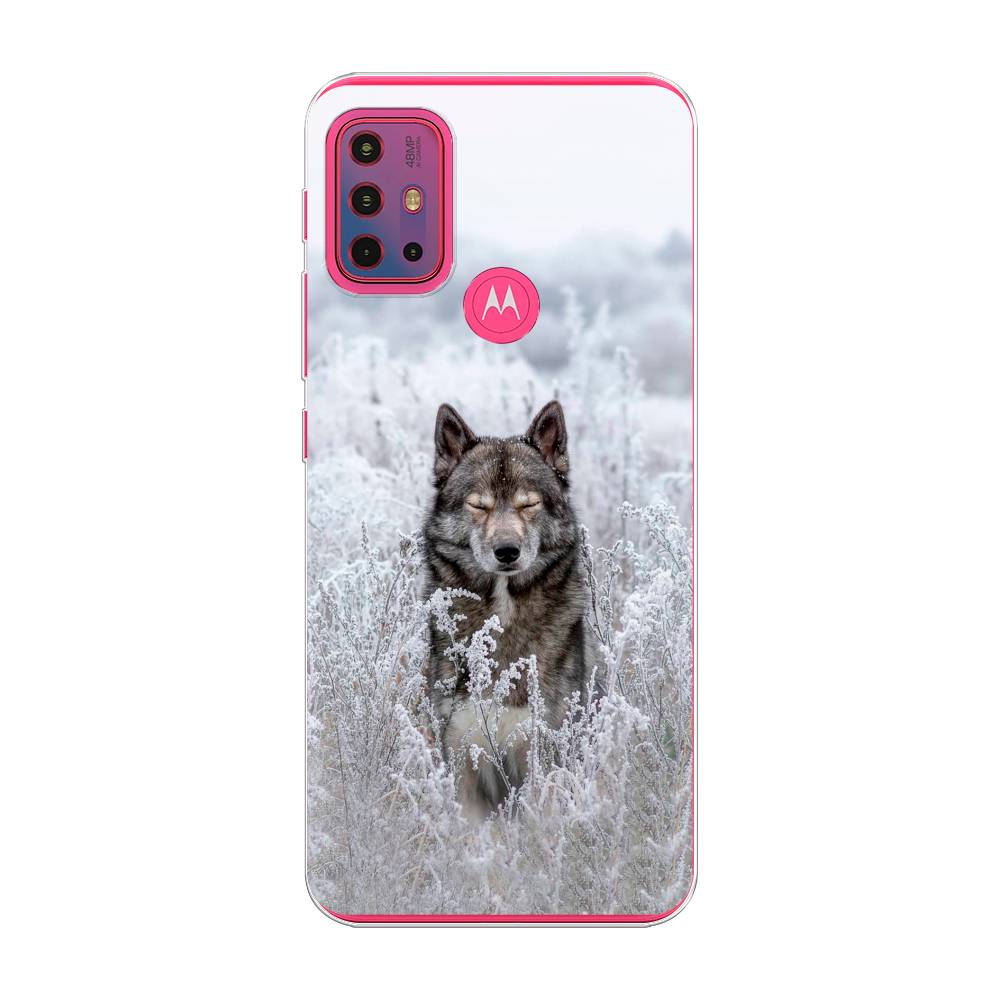 фото Силиконовый чехол "волк в поле" на motorola moto g20 awog