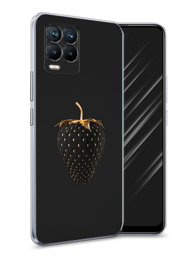 

Чехол Awog на Realme 8 "Черно-золотая клубника", Разноцветный, 255450-10