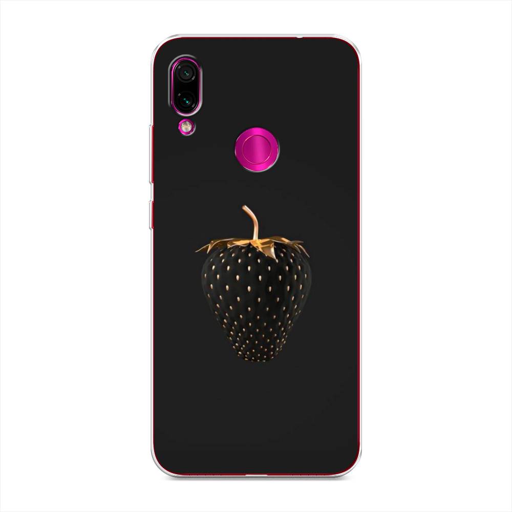 фото Чехол awog "черно-золотая клубника" для xiaomi redmi note 7