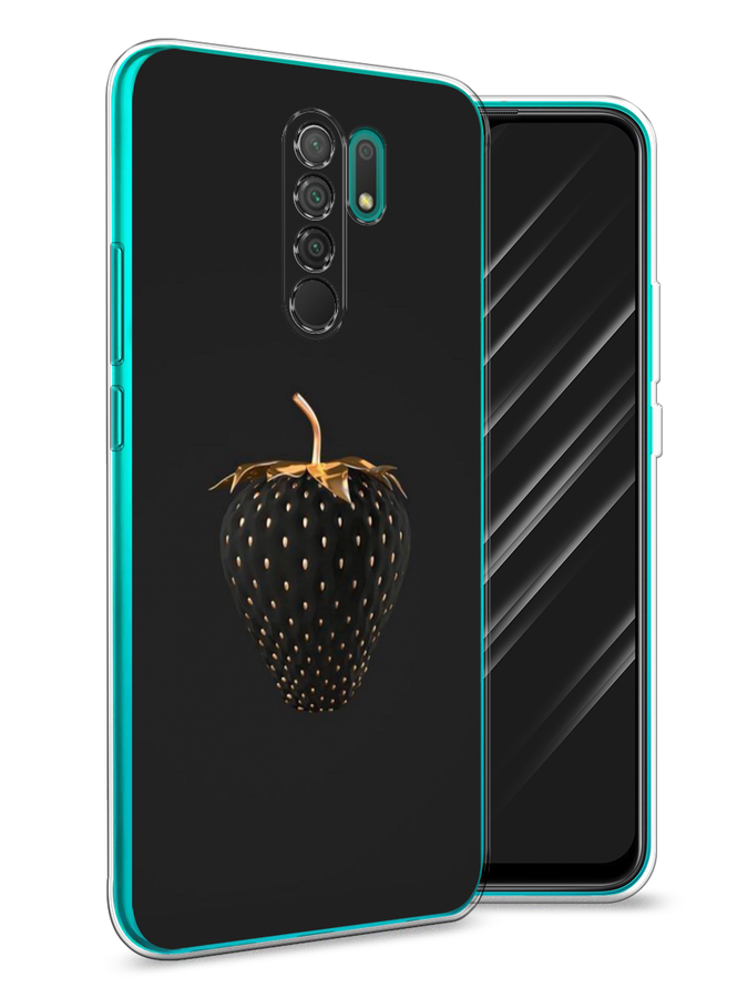 

Чехол Awog на Xiaomi Redmi 9 "Черно-золотая клубника", Разноцветный, 38350-10