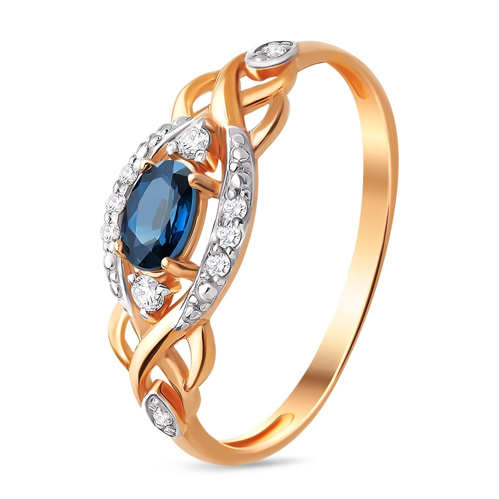

Кольцо из золота р. , 585Gold 101010027, сапфир\бриллиант, 101010027