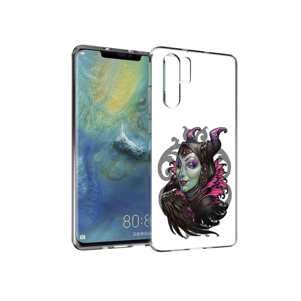 

Чехол MyPads Tocco для Huawei P30 Pro зеленая девушка с вороном, Прозрачный, Tocco