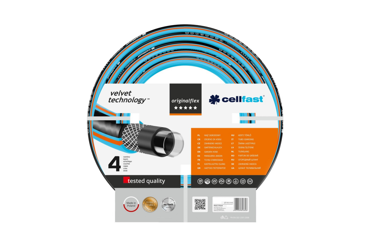 

Шланг садовый Cellfast 17-120 25м, Голубой;черный, 17-120