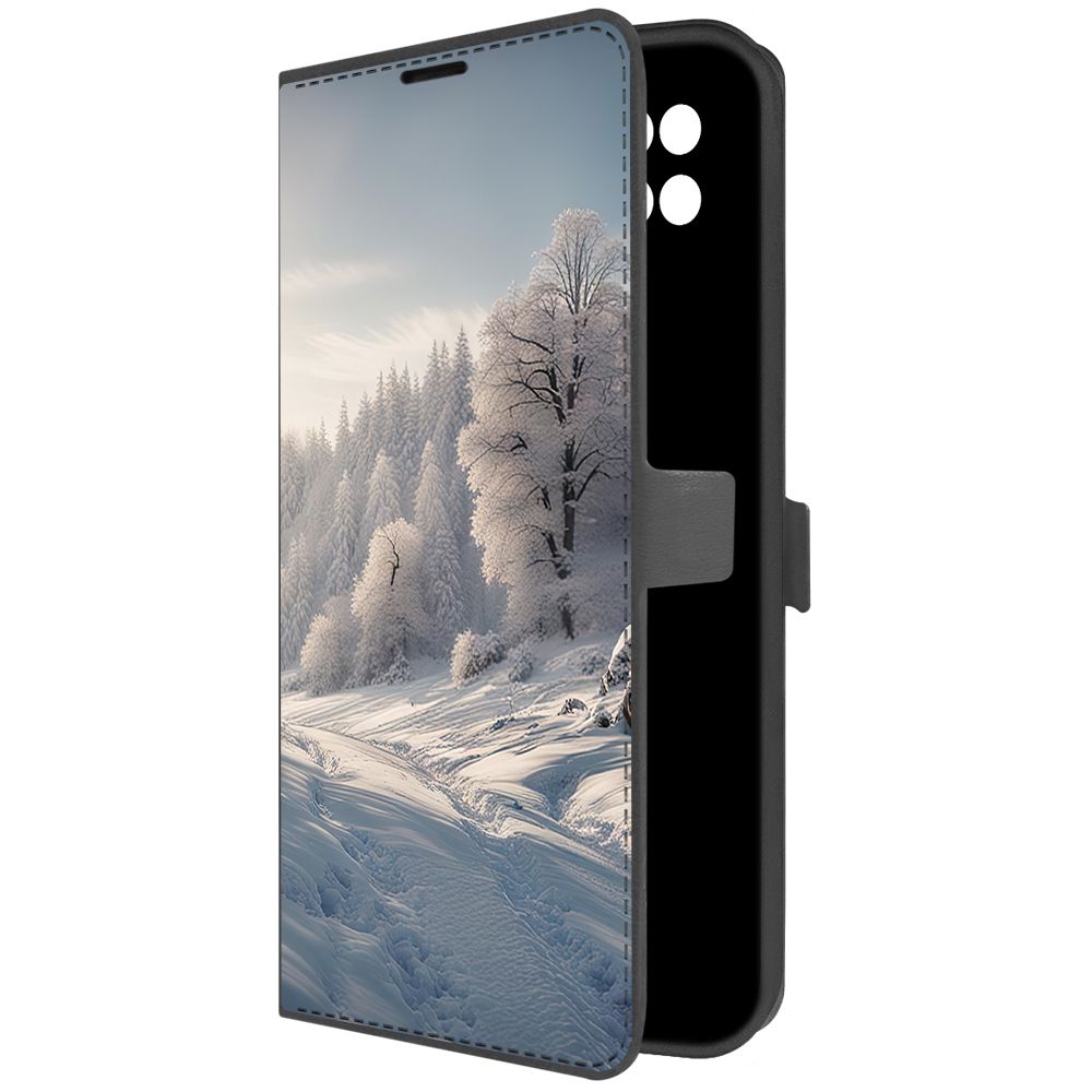 

Чехол-книжка Krutoff Eco Book для Poco C40 Снег (черный)