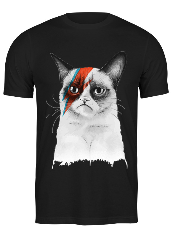 

Футболка мужская Printio Grumpy cat x david bowie черная S, Черный, Grumpy cat x david bowie