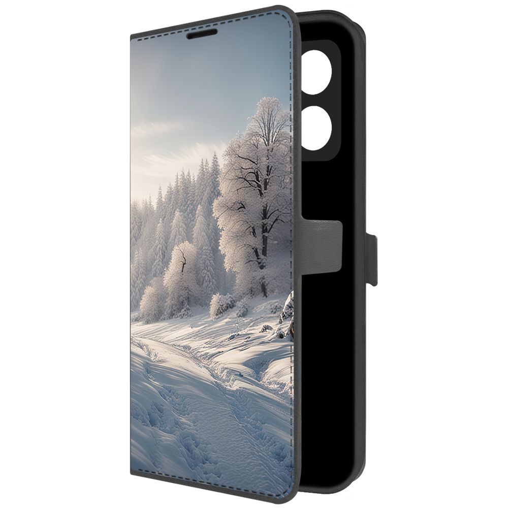 

Чехол-книжка Krutoff Eco Book для Poco X5 Снег (черный)