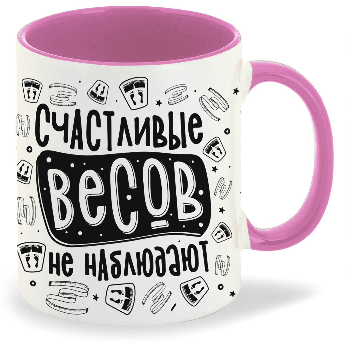 

Кружка CoolPodarok Прикол Счастливые весов не наблюдают, Прикол Счастливые весов не наблюдают
