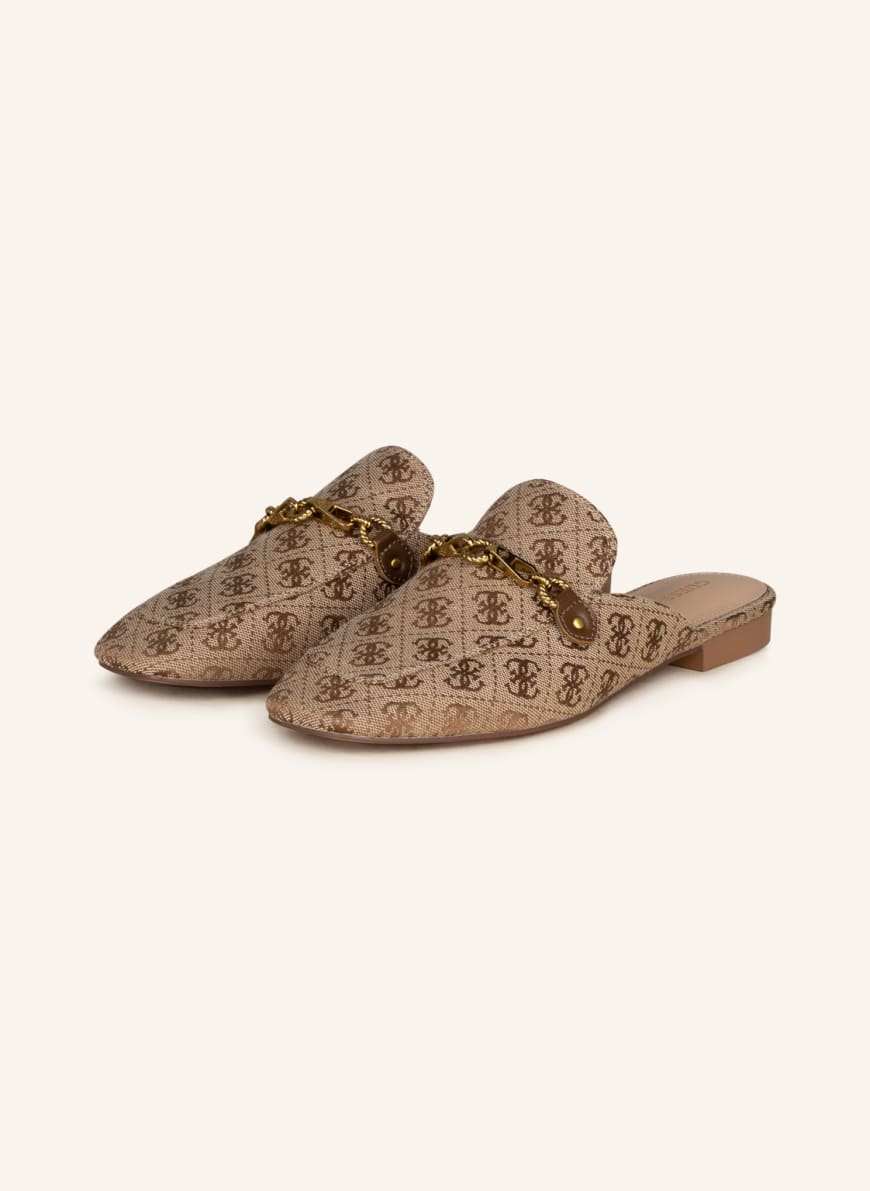 

Шлепанцы женские Guess 1001296398 бежевые 39 RU (доставка из-за рубежа), 1001296398